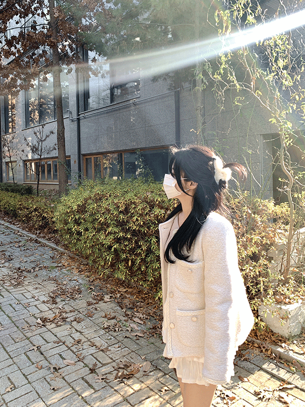 [보온성최고/재입고] 헤이즐 양털 밍크 트위드 자켓(2color)_jk